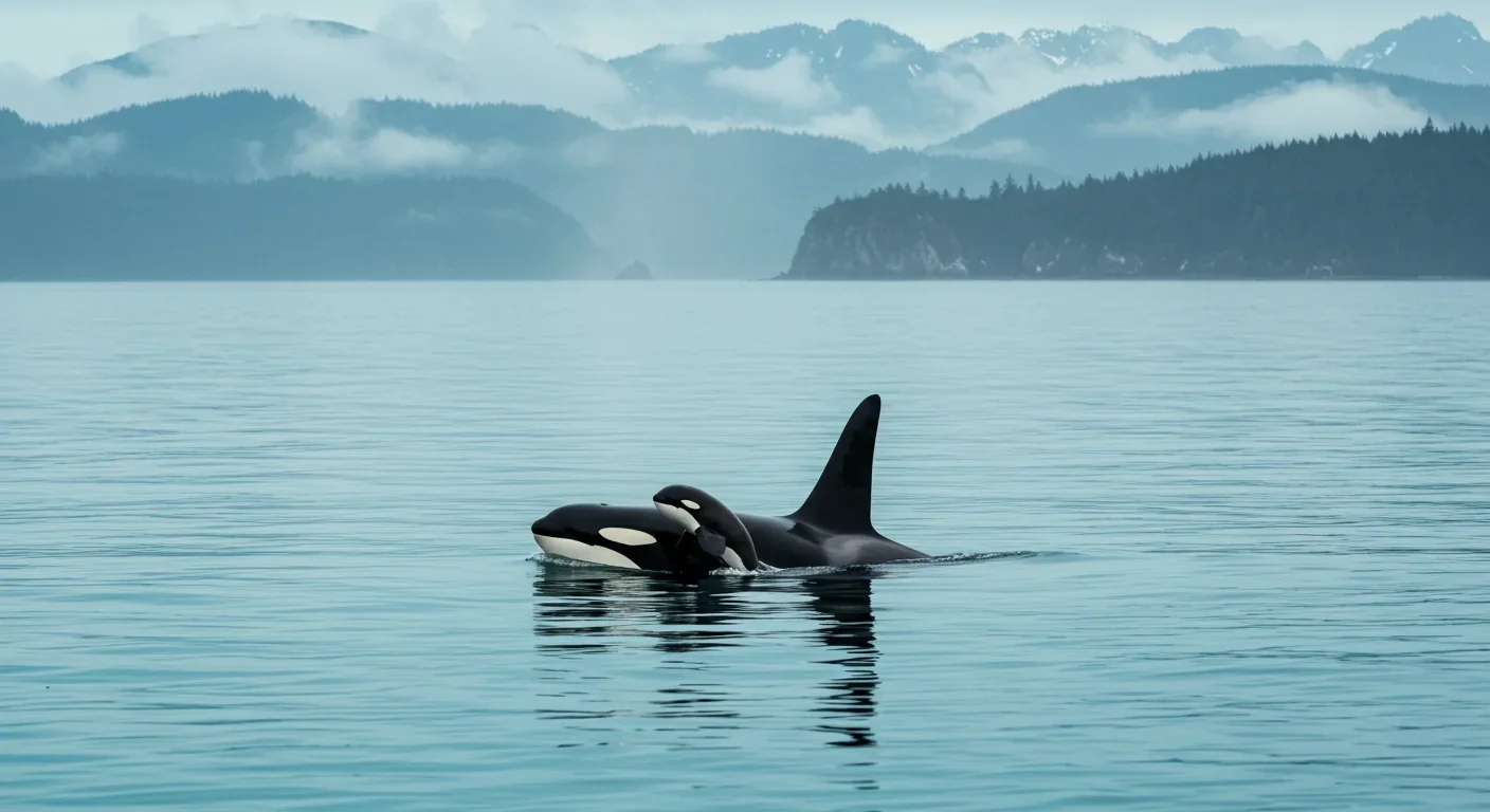 Southern Resident orca mother carrying deceased calf in documented mourning behavior