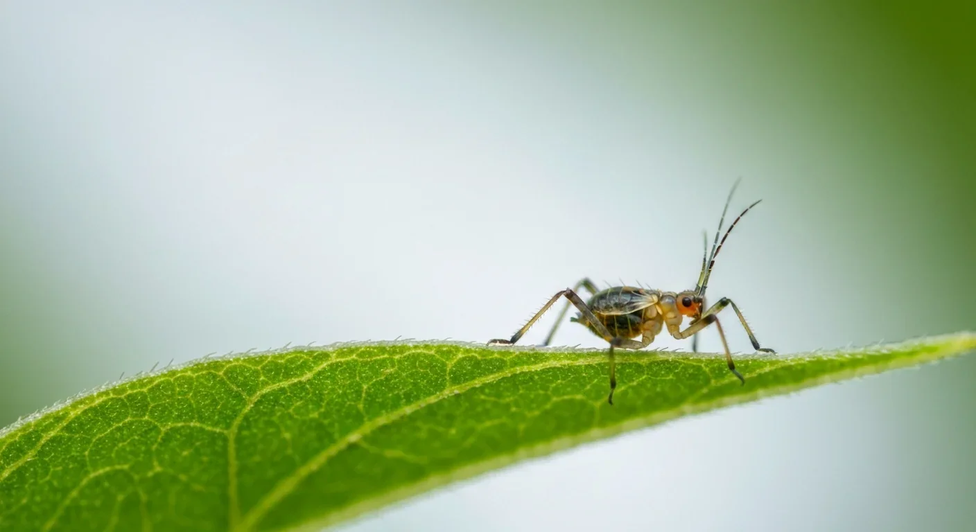 Soldier aphid with enlarged forelegs adapted for grasping predators