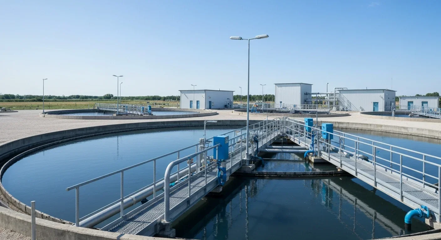 Modern wastewater treatment plant using biofilm technology for water purification