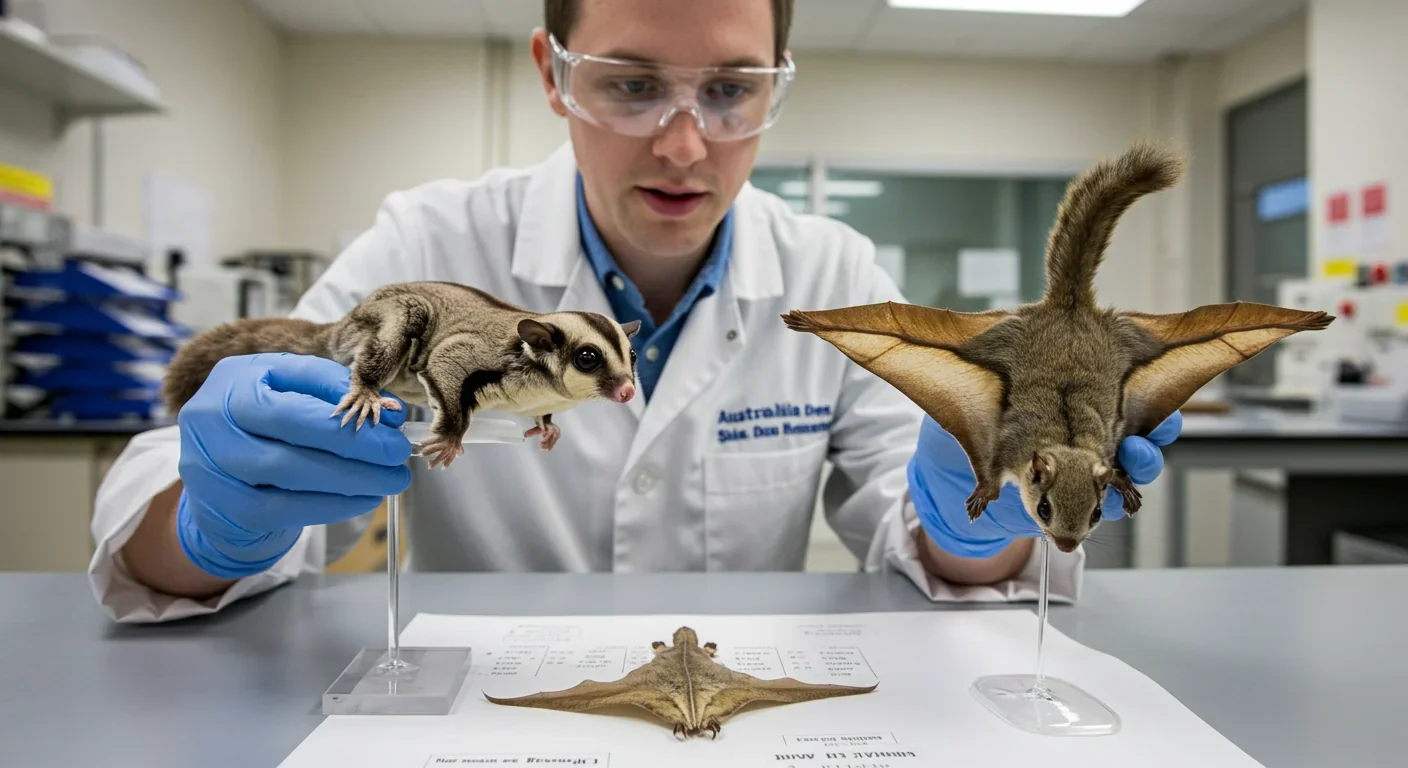 Laboratory comparison of sugar glider and flying squirrel showing independently evolved but identical gliding adaptations