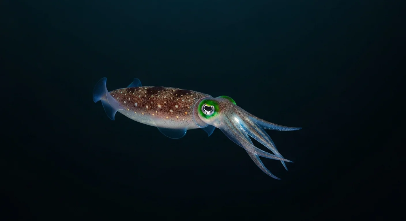 Bobtail squid using bioluminescent bacteria for counter-illumination camouflage in dark waters