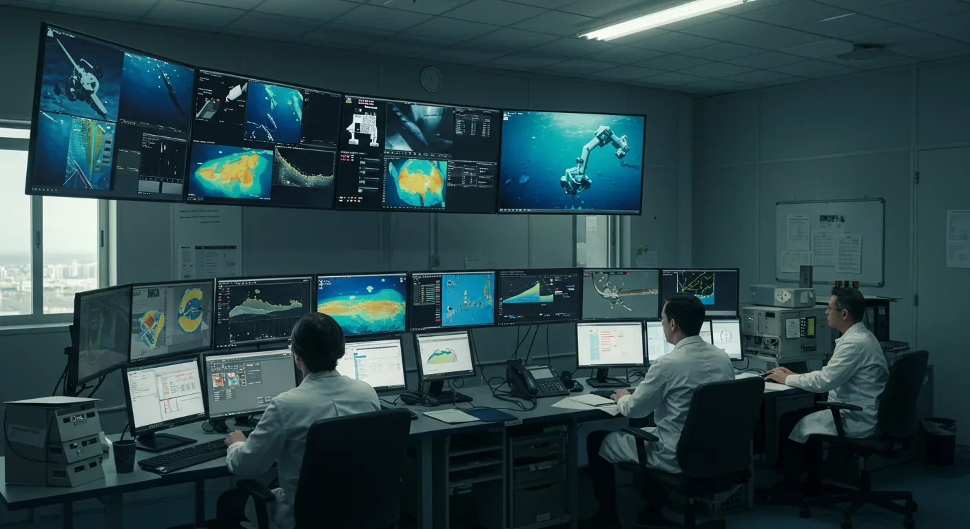 Deep-sea hydrothermal vent ecosystem showing both natural biodiversity and human pollution