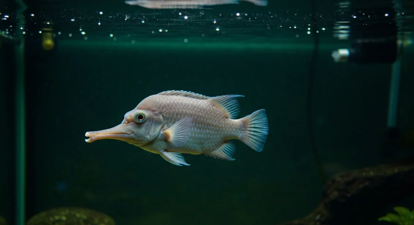 African elephantfish with distinctive elongated snout used for electroreception in murky tropical rivers