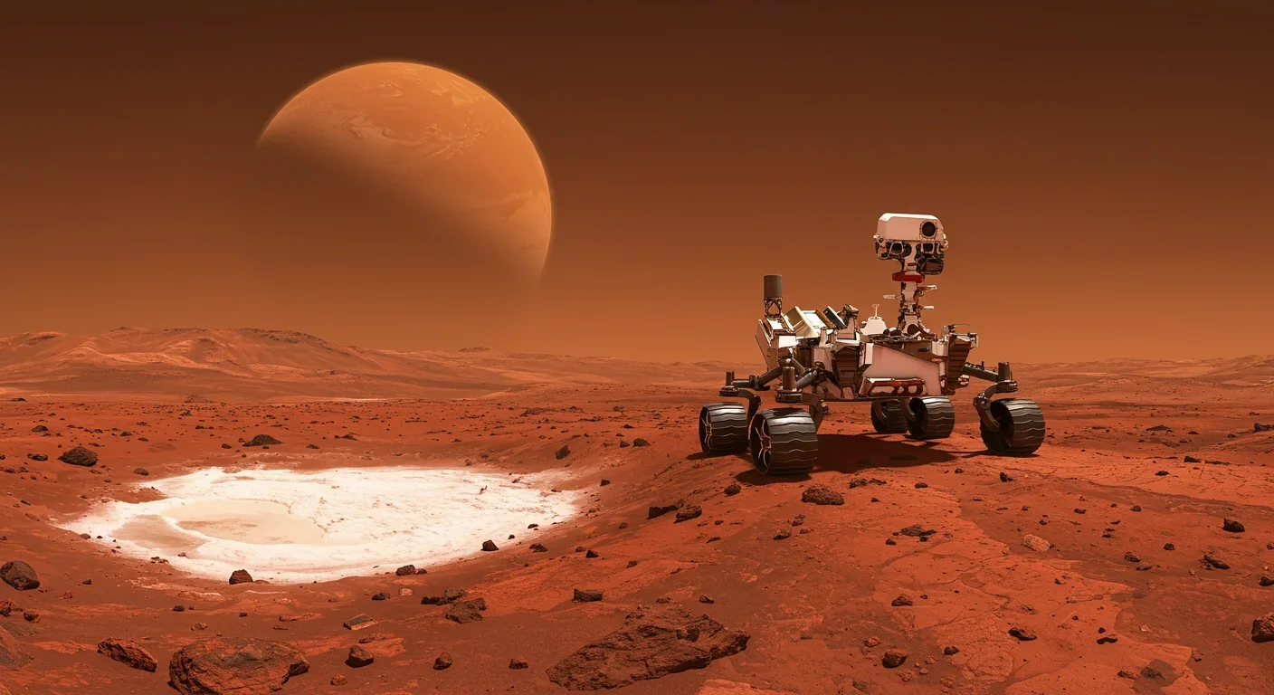 Mars landscape showing the type of extreme environment where halophile-like organisms might exist