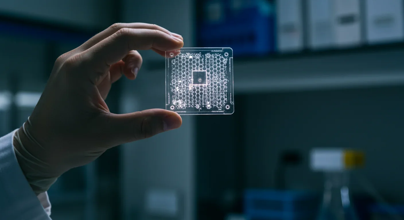 Researcher holding microfluidic iChip device for bacterial cultivation