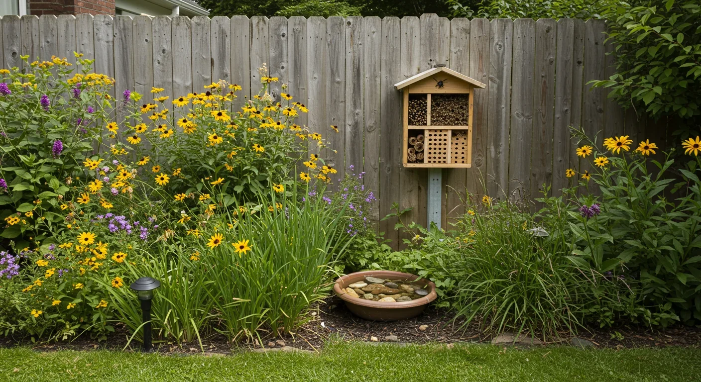 Hands planting native wildflowers to create pollinator-friendly habitat