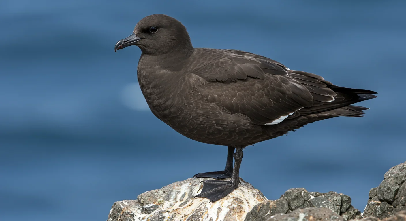 South Polar Skua displaying its powerful build and hooked bill, adaptations for kleptoparasitic piracy
