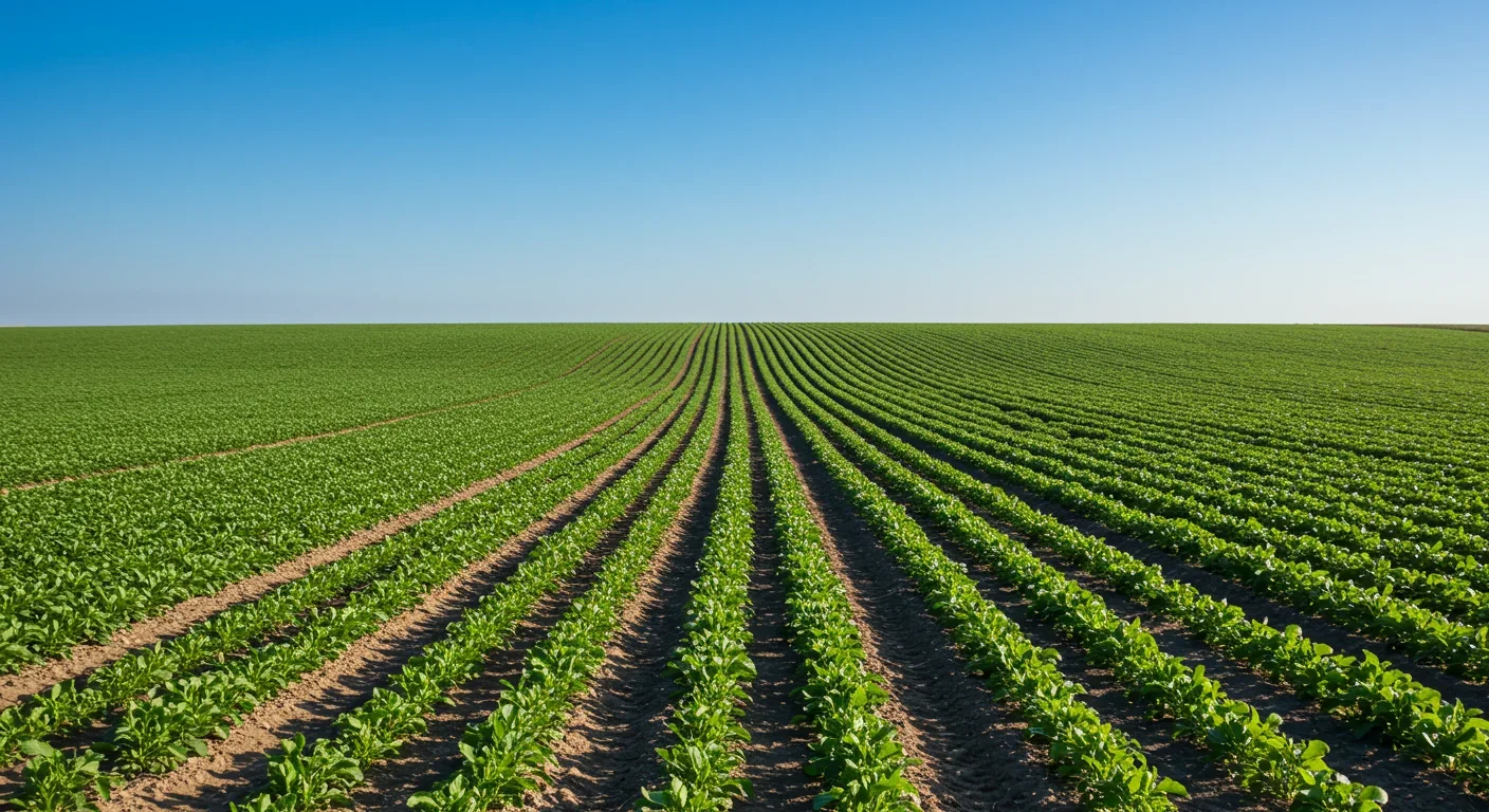 Thriving agricultural field demonstrating sustainable farming practices and healthy crop growth