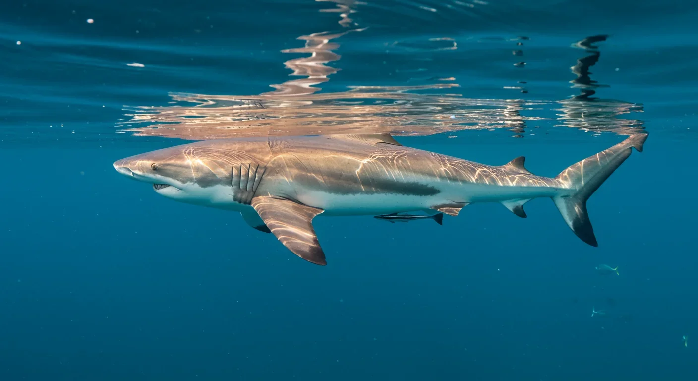 Shark swimming in ocean demonstrating species capable of facultative parthenogenesis in captivity