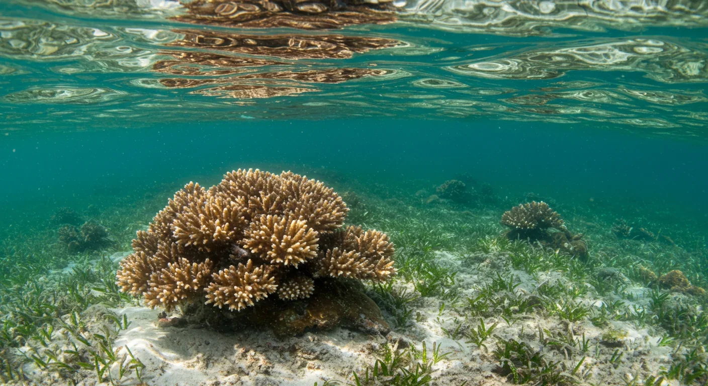 Shallow coastal waters with seagrass beds where photosynthetic sea slugs thrive using stolen chloroplasts