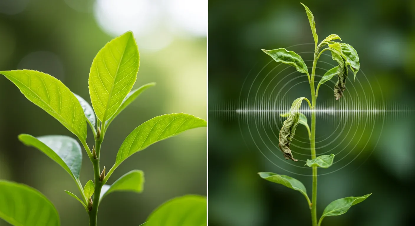 International farmers reviewing plant acoustic monitoring data on tablet in agricultural field