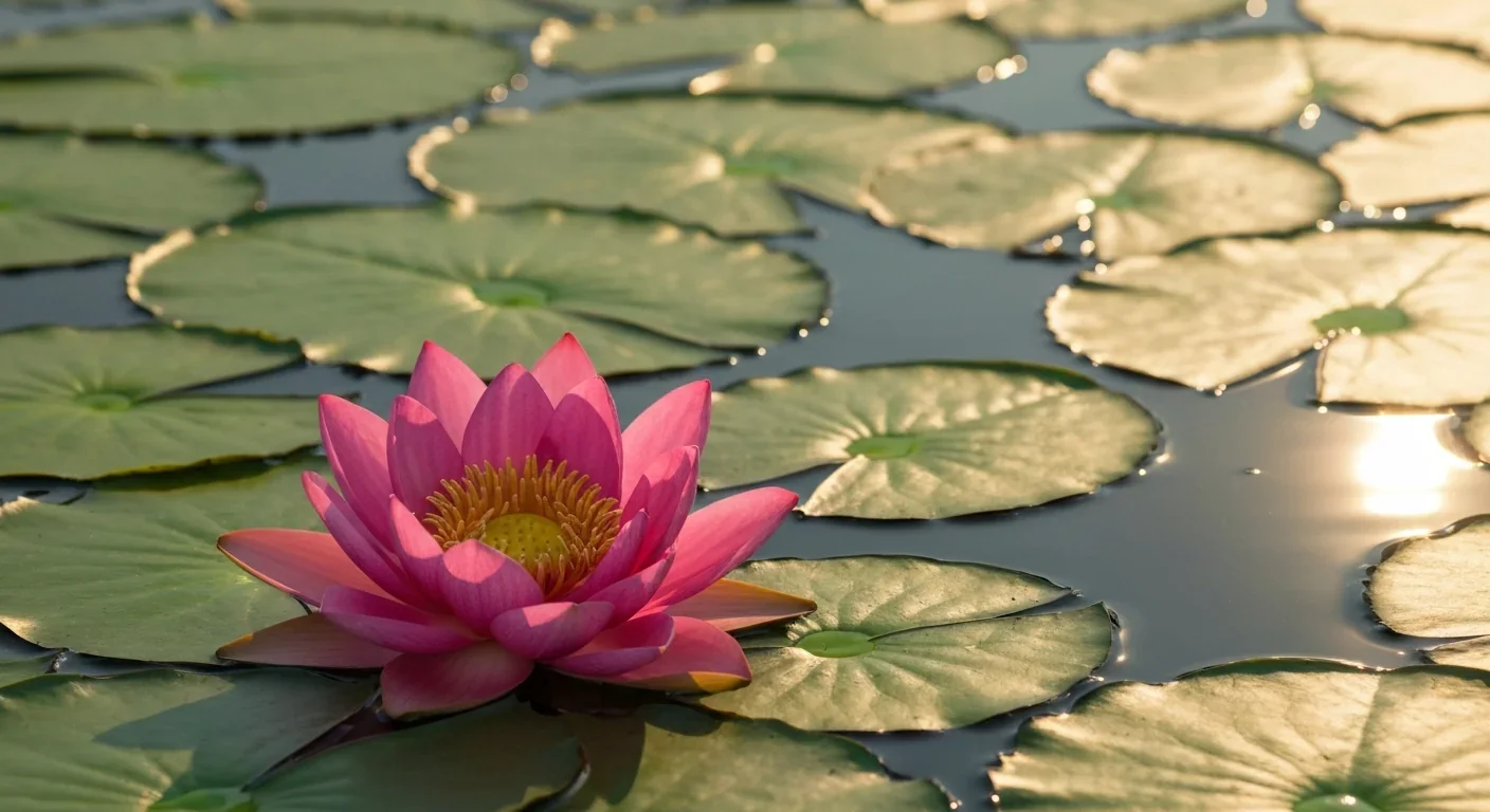 Sacred lotus flower in full bloom, another thermogenic plant that regulates its own temperature