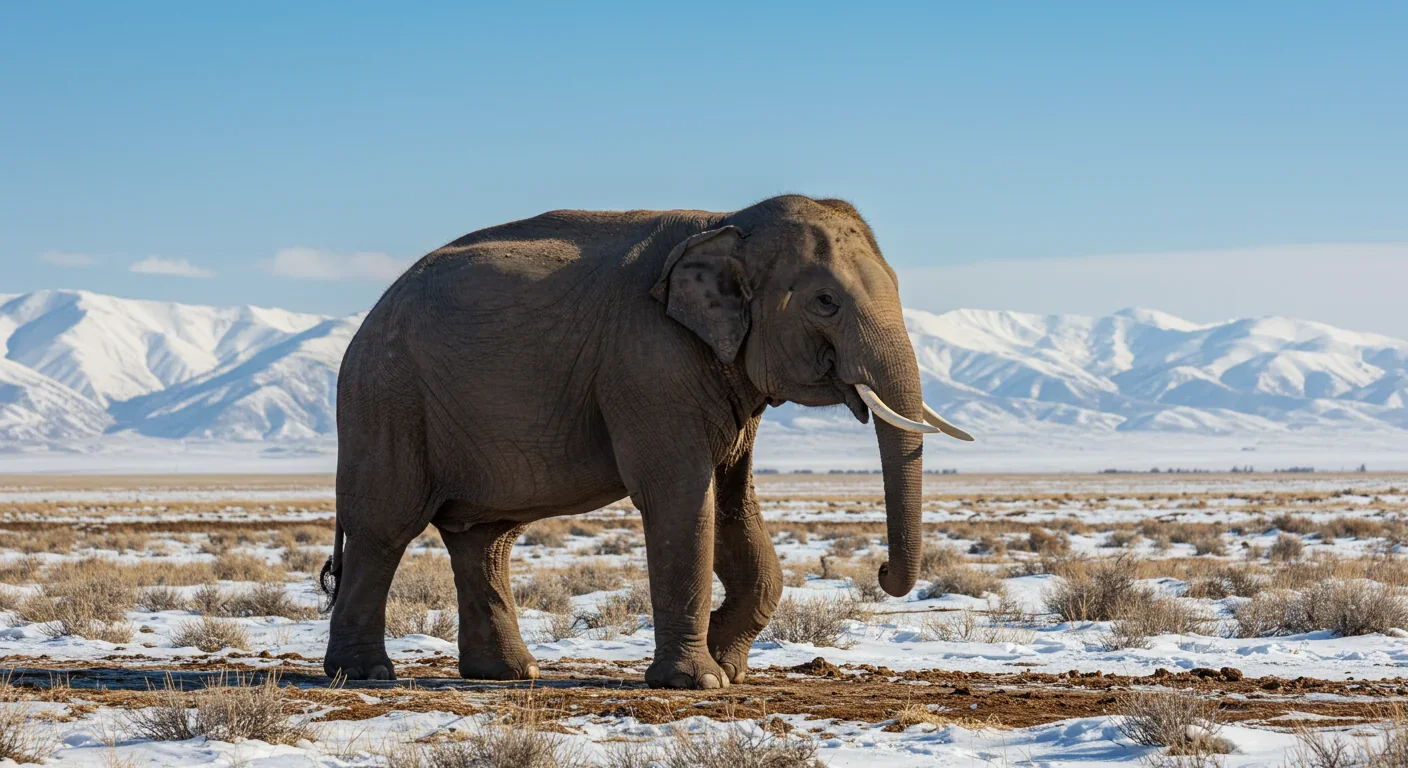 Woolly mammoth in Arctic tundra representing de-extinction efforts to restore ecosystems