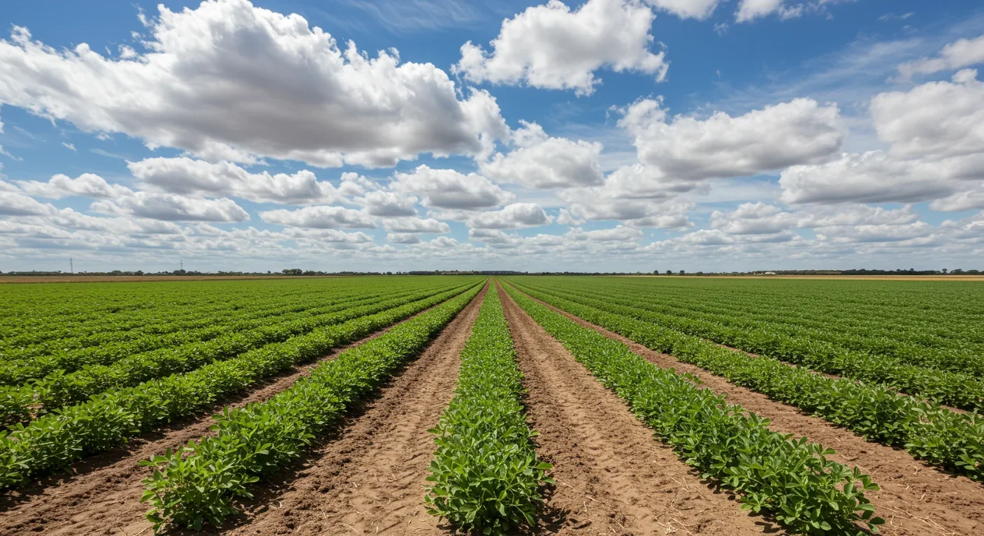 Agricultural field growing legume crops in changing climate conditions affecting plant-microbe partnerships
